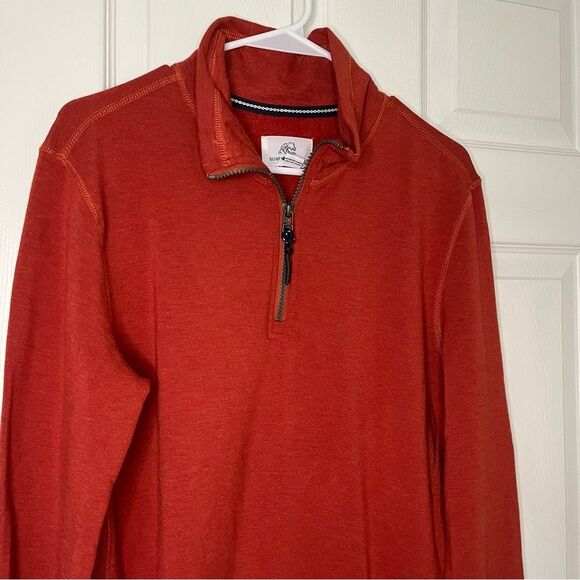 Surfside Supply Burnt Orange 1/4 Zip Sweater- Men Small - Picture 7 of 7